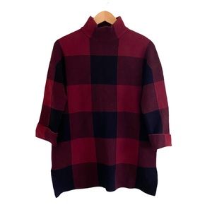 Max Studio Plaid Turtle Neck Tunic Sweater